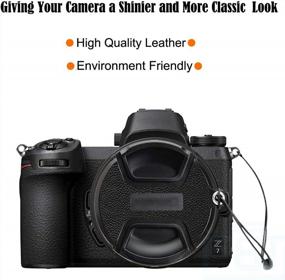img 1 attached to Защитите и обезопасьте свое кинооборудование с помощью кожаного держателя крышки объектива Foto&amp;Tech'S 77 мм для камеры Nikon D810, D800, D750, D610, D600 и Nikon P1000.