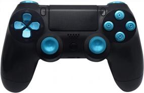 img 2 attached to TOMSIN Metal Buttons For PS4 Controller Gen 1, Aluminum Metal Thumbsticks Analog Grip & Bullet Buttons & D-Pad & L1 R1 L2 R2 Triggers (Blue)