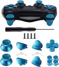 img 4 attached to TOMSIN Metal Buttons For PS4 Controller Gen 1, Aluminum Metal Thumbsticks Analog Grip & Bullet Buttons & D-Pad & L1 R1 L2 R2 Triggers (Blue)