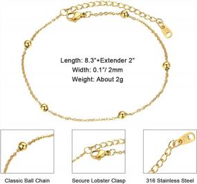 img 2 attached to Women'S Silver Boho Layered Adjustable Stainless Steel Chain Anklet Foot Jewelry Bracelets