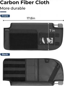 img 1 attached to Organize Your Ride With ISSYAUTO F-150/F-250/F-350 Driver Sun Visor Panel Organizer - Tactical Molle Design With Tool Storage & Sunglass Holder Pouch