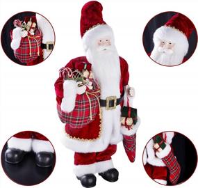 img 2 attached to 24-Inch Christmas Santa Claus Figurine Decoration With Sock And Gifts Bag For Indoor Holiday Decor, Perfect For Christmas, Birthdays, And New Year Gifts, By "Kranich