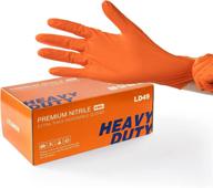 lanon 100-count industrial nitrile gloves - heavy duty, fully diamond textured, 8 mil thickness, latex-free - medium size logo