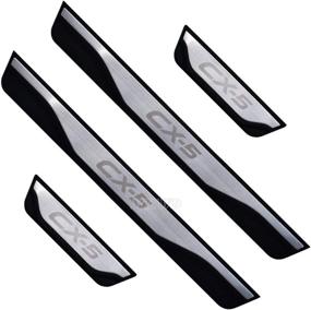 img 4 attached to 🚪 Enhance and Protect Your Mazda CX-5: MTAWD Steel Car Door Sills Scuff Plate Protector Trim (2014-2020, with CX 5 Letter)