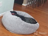 img 1 attached to Large Gray Faux Fur Donut Dog Bed Replacement Cover - Ultra Calming By Furhaven Plush! review by Shane Watson