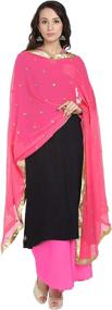 img 4 attached to Womans Embroidered Chiffon Dupatta Wedding Women's Accessories at Scarves & Wraps