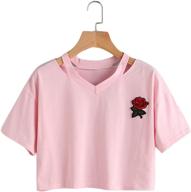 👚 bestag embroidery girls short sleeve t-shirt | girls' tops, tees, and blouses logo