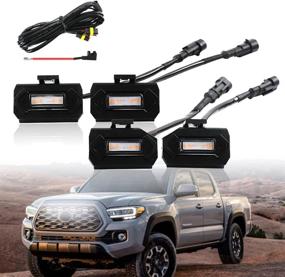 img 4 attached to 🚗 Enhance your 2020 & 2021 Tacoma with TRD Off Road & Sport Grill: Front Grille White LED Light Assembly & Fuse Set, 4-Piece Compatible