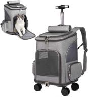 mov compra wheeled pet carrier backpack stroller: travel carrier, car seat for small dogs, cats & puppies with comfortable cat backpack, removable rolling wheels – mesh ventilation windows & storage pockets логотип