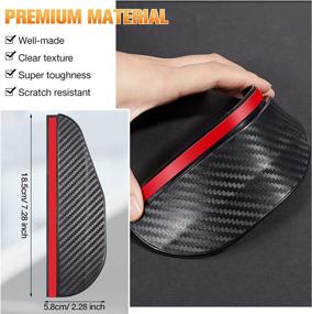 img 3 attached to 4 Pieces Mirror Rain Visor Eyebrow Car Rear View Mirror Rain Eyebrow Rear View Guard Eyebrow Side Mirror Rain Guard View Mirror Visor Guard For Most Car Truck SUV (Carbon Fiber)