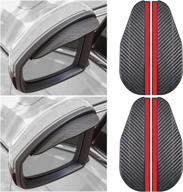 4 pieces mirror rain visor eyebrow car rear view mirror rain eyebrow rear view guard eyebrow side mirror rain guard view mirror visor guard for most car truck suv (carbon fiber) logo