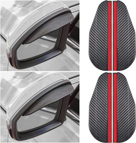 img 4 attached to 4 Pieces Mirror Rain Visor Eyebrow Car Rear View Mirror Rain Eyebrow Rear View Guard Eyebrow Side Mirror Rain Guard View Mirror Visor Guard For Most Car Truck SUV (Carbon Fiber)