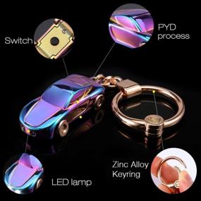 img 2 attached to 2-In-1 LED Flashlight Keychain: SOMGEM Creative Car Key Chain Ring For Office Backpack Purse Charm - Great Gift Idea For Men Or Women (Colorful)