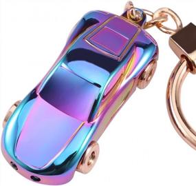 img 4 attached to Брелок со светодиодным фонариком 2-в-1: SOMGEM Creative Car Key Chain Ring для офисного рюкзака Подвеска для кошелька - отличная идея подарка для мужчин или женщин (красочный)