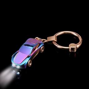 img 3 attached to Брелок со светодиодным фонариком 2-в-1: SOMGEM Creative Car Key Chain Ring для офисного рюкзака Подвеска для кошелька - отличная идея подарка для мужчин или женщин (красочный)