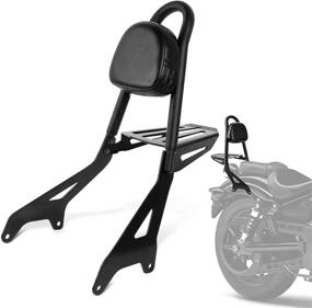 img 4 attached to 🏍️ PSLER Motorcycle Backrest Sissy Bar with Luggage Rack & Backrest Pad for Yamaha Star XVS950 Bolt XV950 2013-2022