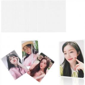 img 4 attached to Baskiss Ultra Clear Photocard Sleeves - Protect Your Kpop Idol Trading Cards With 100 Packs Of Ultra Thick Sleeves (58 X 89 Mm)
