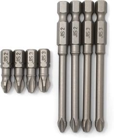 img 4 attached to 🔩 RW 0059-004 JIS (Japanese Industrial Standard) Impact Screwdriver Bits Set - #2#3 Standard & Long 1/4 Inch (Pack of 8, 2 of Each)