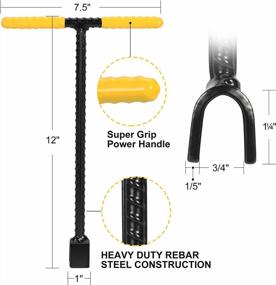 img 3 attached to LOSTRONAUT Water Meter Key 12 Inch: Heavy-Duty Contractor Grade Steel T-Handle Tool for Curb Main Water Shutoff Valve with 4-Way Multifunctional Utility Key