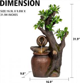 img 1 attached to Outdoor Cascading Fountain With Two Jars On A Tree Branch - Perfect For Home, Patio, Deck, Garden Or Yard - 31.9" Tall - By Ferrisland