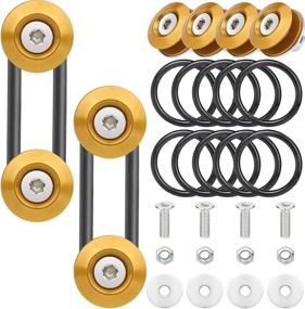 img 4 attached to 🔩 Mellbree JDM Bumper Quick Release: Front Rear Fasteners for Universal Car Bumper (Gold, 4 x Release Tabs, 12 x O-Ring Fastener)