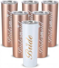 img 4 attached to Bride Tribe Stainless Steel Wine Tumblers Set Of 4/6 - 20Oz Insulated Bridesmaid Proposal Gifts, Maid Of Honor Cups For Engagement, Wedding And Bridal Party