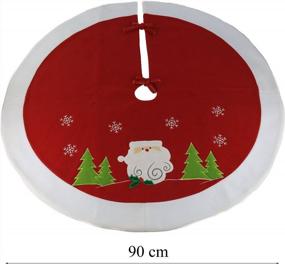 img 3 attached to Классическая красная фетровая елочная юбка с вышитыми Дедом Морозом и снежинкой - WEWILL 36'' Праздничные украшения