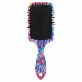 img 3 attached to Hair Brush Colorful Tie Dye Swirl Air Cushion Comb Plastic Soft Nylon Pins Anti Static Hairbrush Paddle For Women Girls Ladies