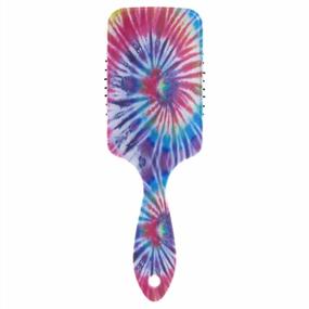 img 4 attached to Hair Brush Colorful Tie Dye Swirl Air Cushion Comb Plastic Soft Nylon Pins Anti Static Hairbrush Paddle For Women Girls Ladies