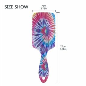 img 2 attached to Hair Brush Colorful Tie Dye Swirl Air Cushion Comb Plastic Soft Nylon Pins Anti Static Hairbrush Paddle For Women Girls Ladies