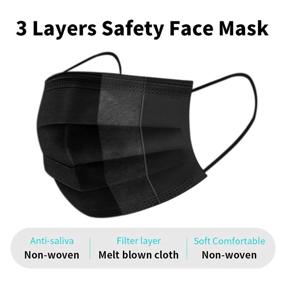 img 3 attached to 🌫️ Grey Disposable Face Mask 3 Ply - 100PCS, Filter Protection, Non Medical Facial Cover