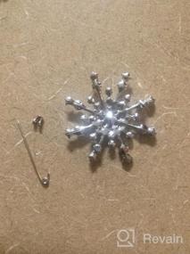 img 3 attached to LUX ACCESSORIES Snowflake Xmas Brooch Pin with Pave Crystal for Winter Christmas