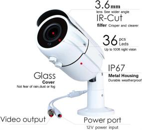 img 1 attached to EVERSECU 5.0MP HD CMOS Sensor AHD/TVI/CVI/960H Bullet Analog Camera, 5MP Full HD Weatherproof CCTV Security Camera For Outdoor Surveillance,3.6 Mm Lens, Metal, White