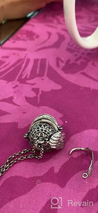 img 1 attached to 5 Pics Photo Necklace: Love Heart Locket Pendant with Wing Design – Expandable Ball Locket Necklace review by Andre Stephens