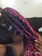 img 1 attached to Synthetic Crochet Braids Hair - Jumbo Box Braid Hair Extension In Black-Purple-Rose, 24 Inch - Pack Of 5 For Crochet Braiding And Twist Hairstyles review by Brenda Garvin
