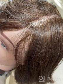 img 5 attached to 18-дюймовая голова манекена из 100% натуральных волос с подставкой для обучения парикмахерской - HAIREALM RF1201