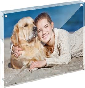 img 4 attached to TWING 3.5X5 Inch Acrylic Picture Frame - Double Sided Magnet Desktop Photo Display With 12+12MM Thickness & Microfiber Cloth - Ideal Gift!