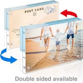 img 3 attached to TWING 3.5X5 Inch Acrylic Picture Frame - Double Sided Magnet Desktop Photo Display With 12+12MM Thickness & Microfiber Cloth - Ideal Gift!