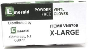img 1 attached to 🧤 EMERALD Vinyl Powder Free Gloves Latex Free Rubber - In Stock - Ultra-Strong, Disposable, for Food Handling and Cleaning - No Powder - Ambidextrous - Size X-Large