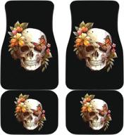 chickyshirt customized roses skull butterflies flora car liner - set of 4 universal fit auto floor mats for most vehicles logo