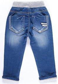 img 3 attached to 👖 Little-Guest Baby Girls Drawstring Jeans: Comfortable Toddler Pull on Straight Pants (G115)