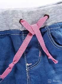 img 2 attached to 👖 Little-Guest Baby Girls Drawstring Jeans: Comfortable Toddler Pull on Straight Pants (G115)