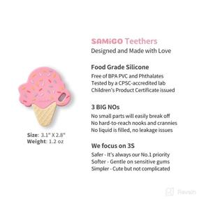 img 1 attached to 🍦 SAMiGO Baby Teething Toys Silicone Teether for Girls - Ice Cream Strawberry Chew Toys | 0-6 & 6-12 Months Infant Teething Relief