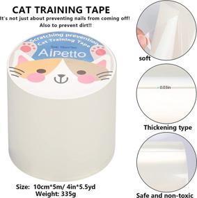 img 3 attached to 🐱 Clear Cat Scratch Tape - Effective Furniture Protection & Cat Training Tape Roll for Sofa, Couch, Doors, and More | Thickened Version - Anti Cat Scratch Deterrent Tape