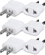 pack of 6 european to usa outlet adapters - 2 prong american wall plugs for travel - small eu to us power plug converter - ideal for europe, asia and canada travel logo