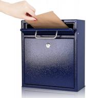 📬 kyodoled outdoor steel key lock mailbox: secure wall mount box for keys & mail, blue large - 12hx 10.51lx 4.68w inches logo