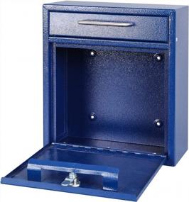img 1 attached to 📬 KYODOLED Outdoor Steel Key Lock Mailbox: Secure Wall Mount Box for Keys & Mail, Blue Large - 12Hx 10.51Lx 4.68W Inches