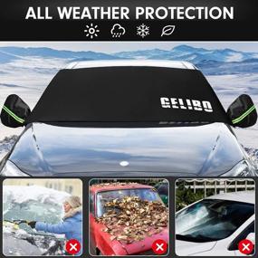 img 2 attached to Gelibo 2022 Heavy Duty Car Windshield Snow Cover With Side Poles & Security Panels - Thicker 600D Material For Ice, Snow & Frost Protection, Includes Mirror Covers And Wiper Blade