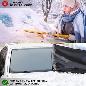 img 1 attached to Gelibo 2022 Heavy Duty Car Windshield Snow Cover With Side Poles & Security Panels - Thicker 600D Material For Ice, Snow & Frost Protection, Includes Mirror Covers And Wiper Blade