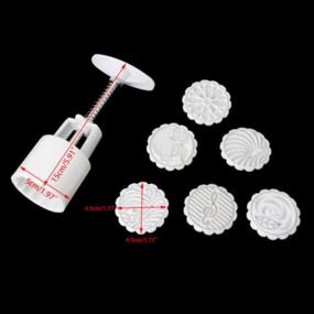img 3 attached to EORTA 3D Mooncake Mold With 6 Stamps Flower Cookie Press 50G Round Cake Cutter Baking Severing Tools For Mid Autumn Festival, DIY Handmade Decoration, White